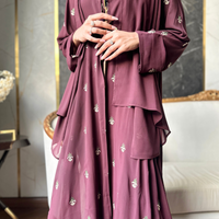 Plum Embroidered Abaya