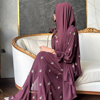 Plum Embroidered Abaya