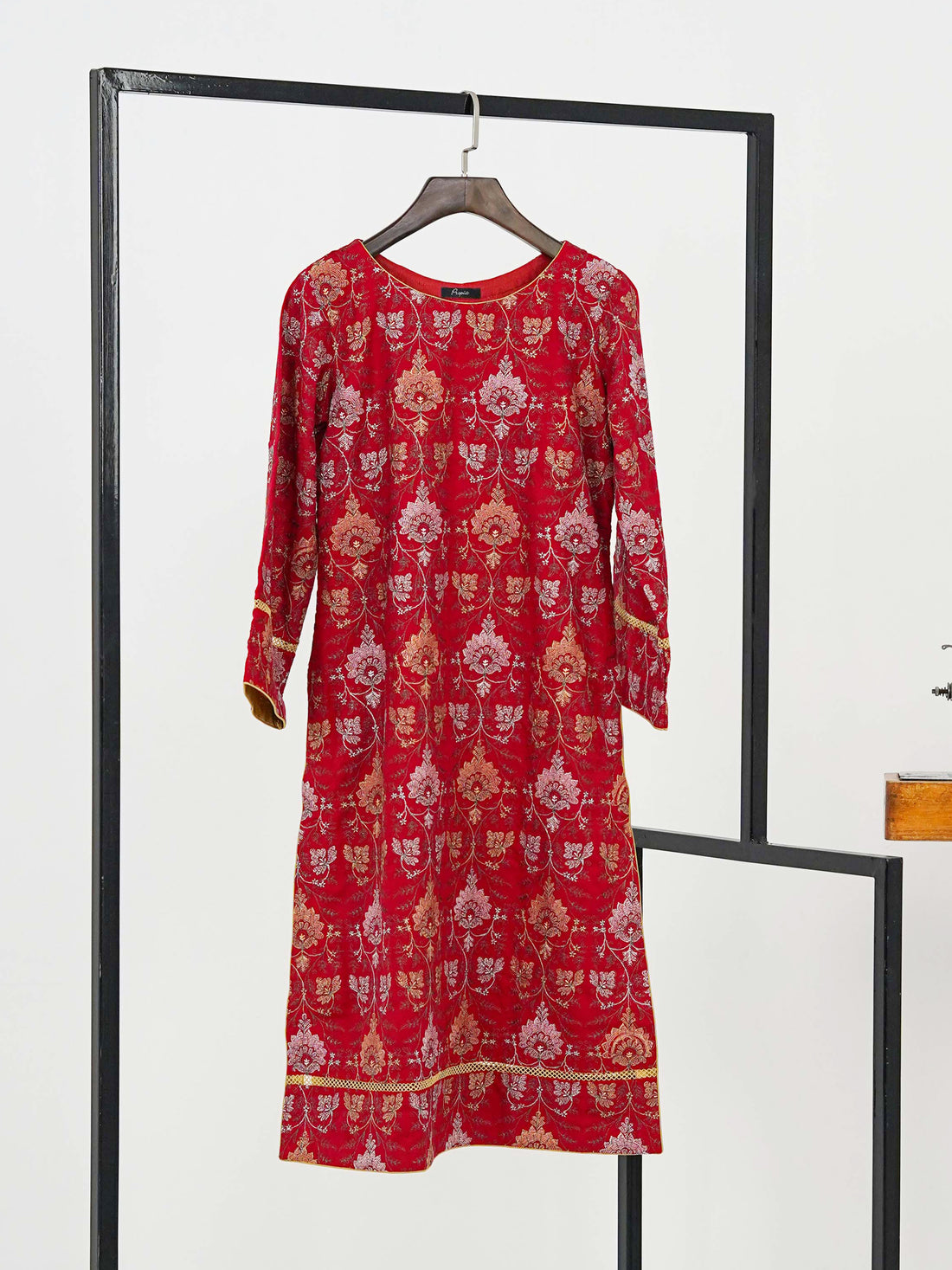 2 Pc - Red Embroidered Karandi Suit