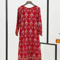 2 Pc - Red Embroidered Karandi Suit