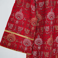 2 Pc - Red Embroidered Karandi Suit