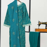 2 Pc - Sky Blue Embroidered Karandi Suit
