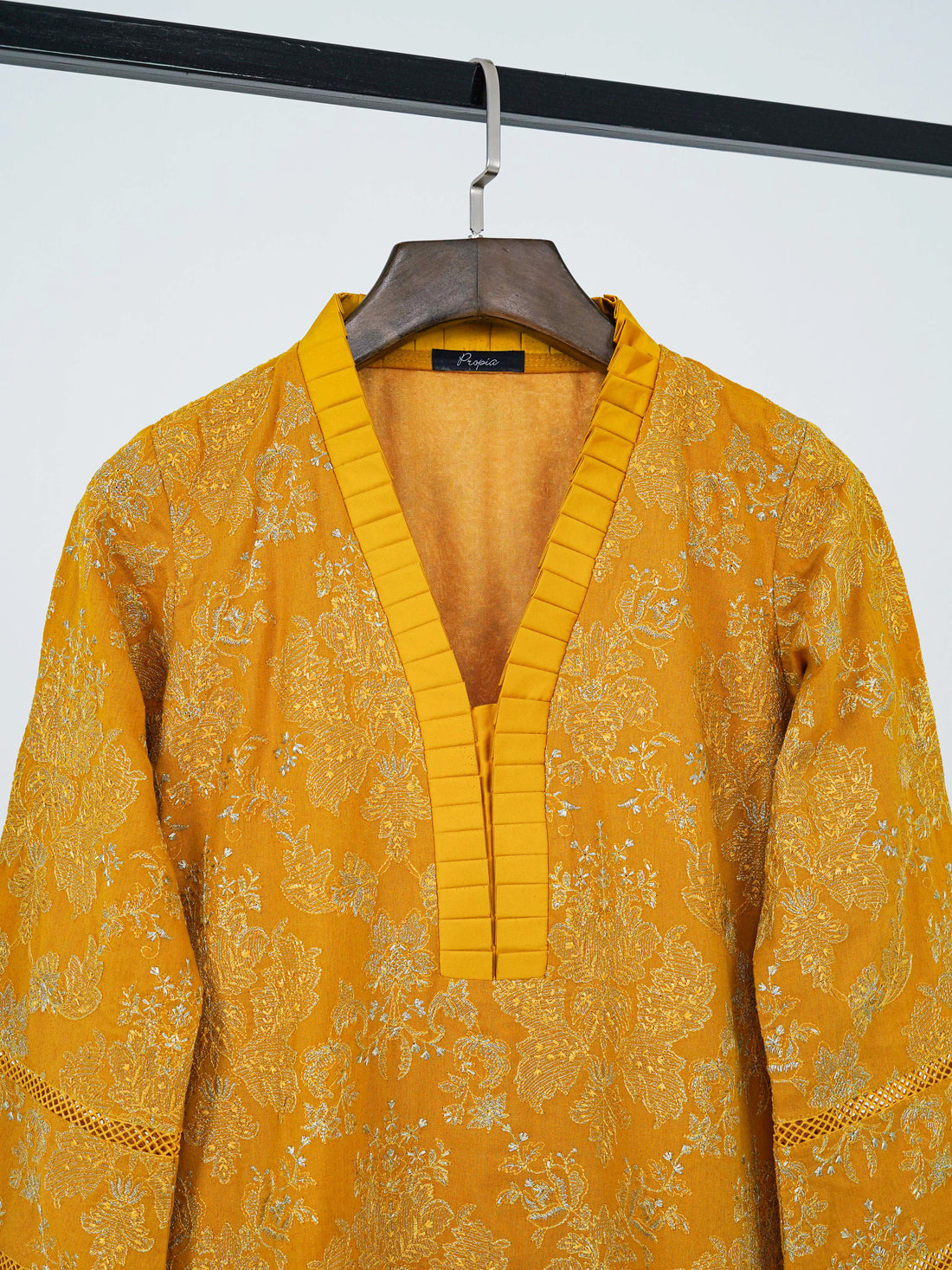 2 Pc - Saffron Embroidered Karandi Suit