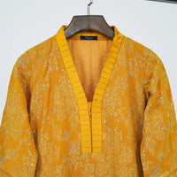 2 Pc - Saffron Embroidered Karandi Suit