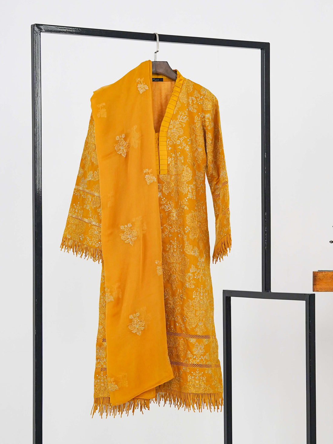 2 Pc - Saffron Embroidered Karandi Suit