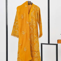 2 Pc - Saffron Embroidered Karandi Suit