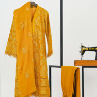 2 Pc - Saffron Embroidered Karandi Suit