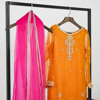 3 Pc - Embroidered Multicolored Suit