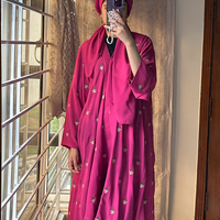 Pink Embroidered Abaya