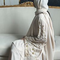 Beige Hand Embroidered Abaya