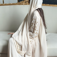 Beige Hand Embroidered Abaya