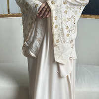 Beige Hand Embroidered Abaya