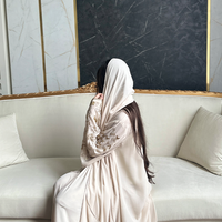 Beige Hand Embroidered Abaya