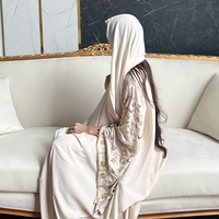 Beige Hand Embroidered Abaya