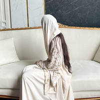 Beige Hand Embroidered Abaya