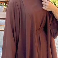 Dark Brown - Open Abaya