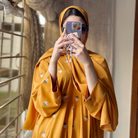 Mustard Embroidered Abaya