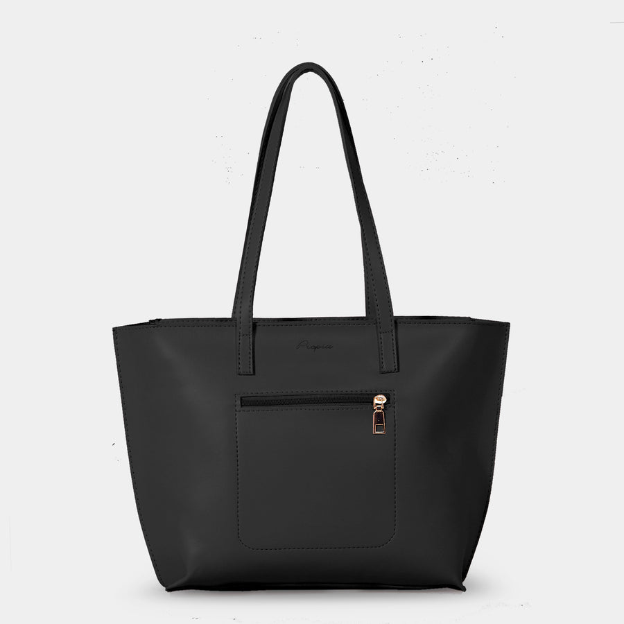 Black Zippered Tote Bag